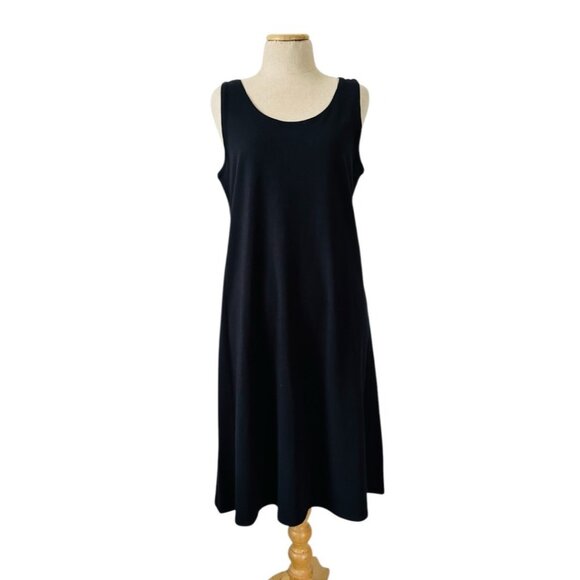 Eileen Fisher Medium Sleeveless Long Dress- Black- - Picture 1 of 7